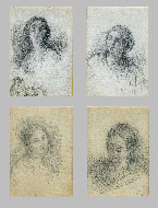 IL PICCIO, Four Female Portraits, black chalk